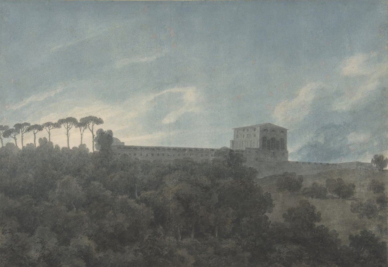 Vista de la Villa Lante en el Janículo en Roma, 1782-83 de John Robert Cozens