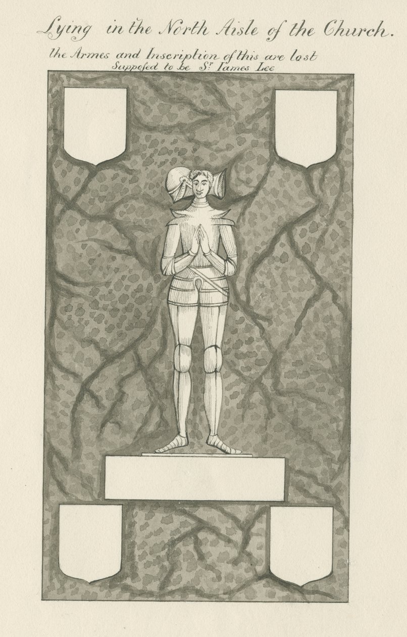 Figura de piedra y latón [Sir James Lee]: dibujo a pluma y lavado, nd [siglo XIX] de John Robert Fernyhough