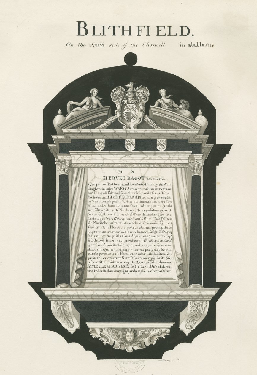 Placa en la Iglesia de Blithfield - Sir Hervey Bagot, Bart. de John Robert Fernyhough