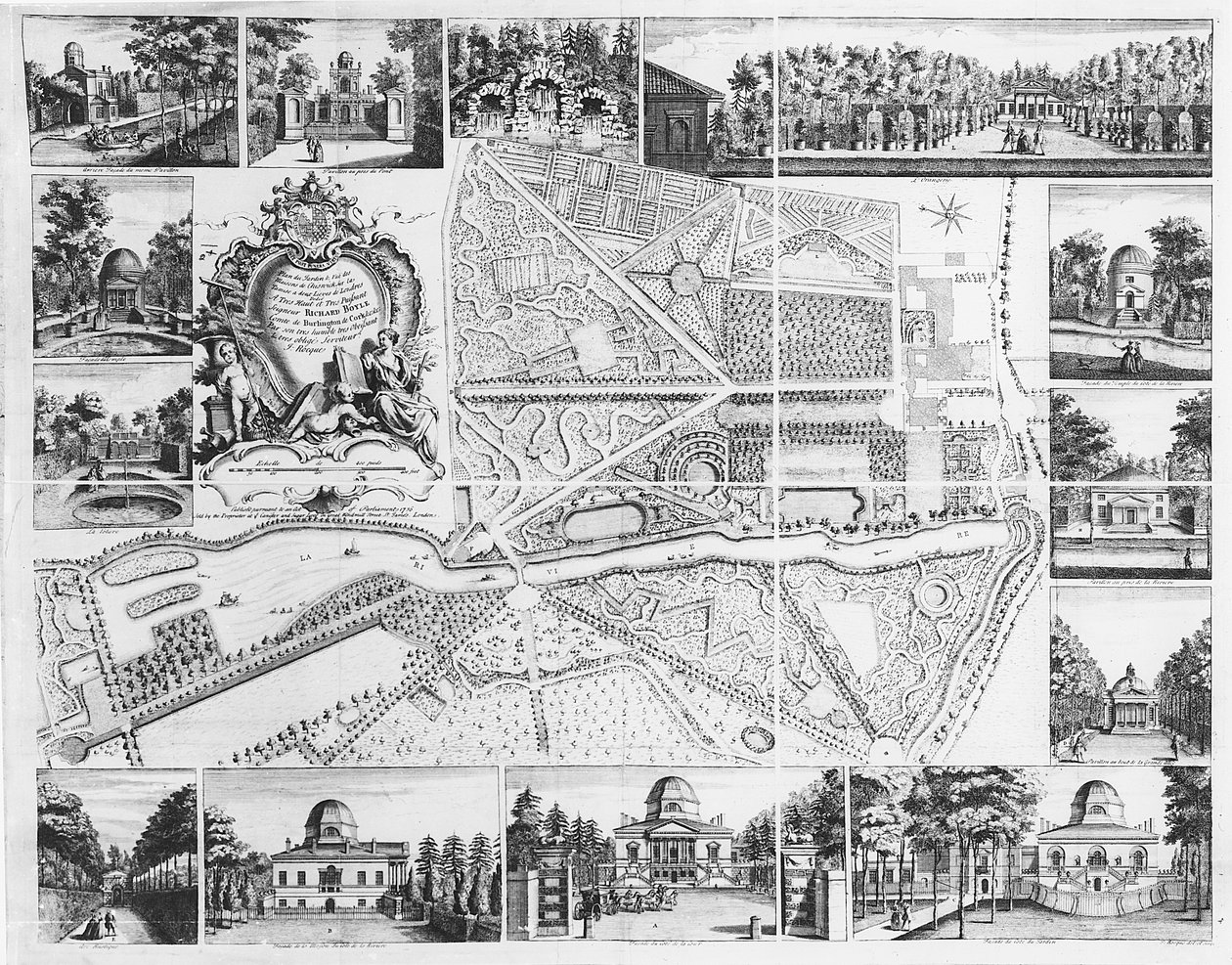 Casa Chiswick del plan de Chiswick, 1736 de John Rocque