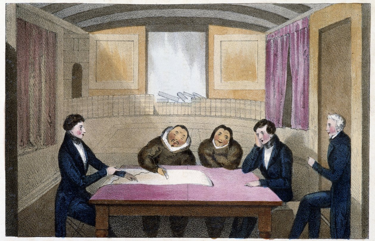 Los esquimales Ikmalik y Alelagliu - Dibujo del Capitán Ross de John Ross