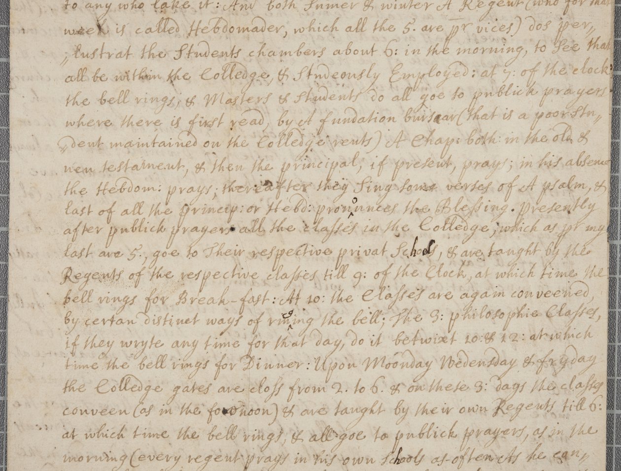 Carta de John Row, un estudiante en St Andrews, a su tío, 1691 de John Row
