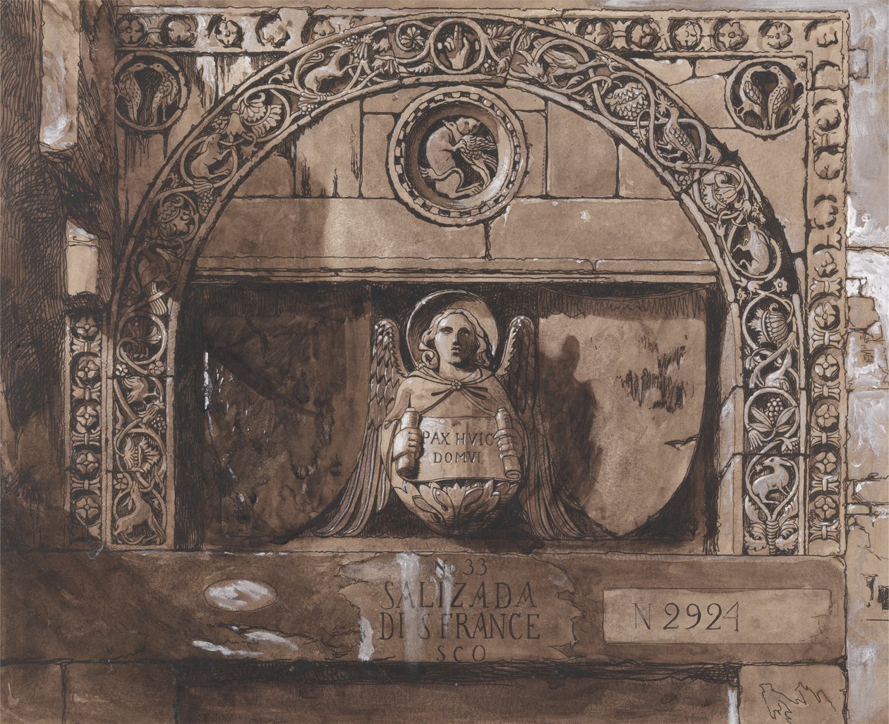 Cabezal de puerta del Palazzo Contarini della Porta di Ferro de John Ruskin