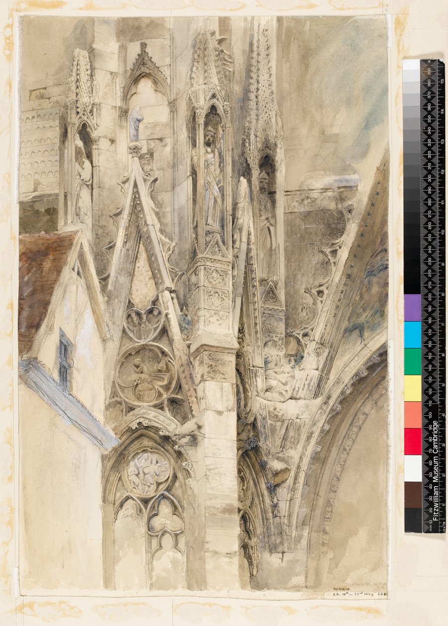Entrada al transepto sur de la Catedral de Rouen, 1854 de John Ruskin