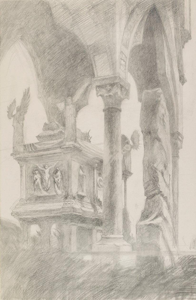 Estudio de la tumba de Mastino II della Scala en Verona de John Ruskin