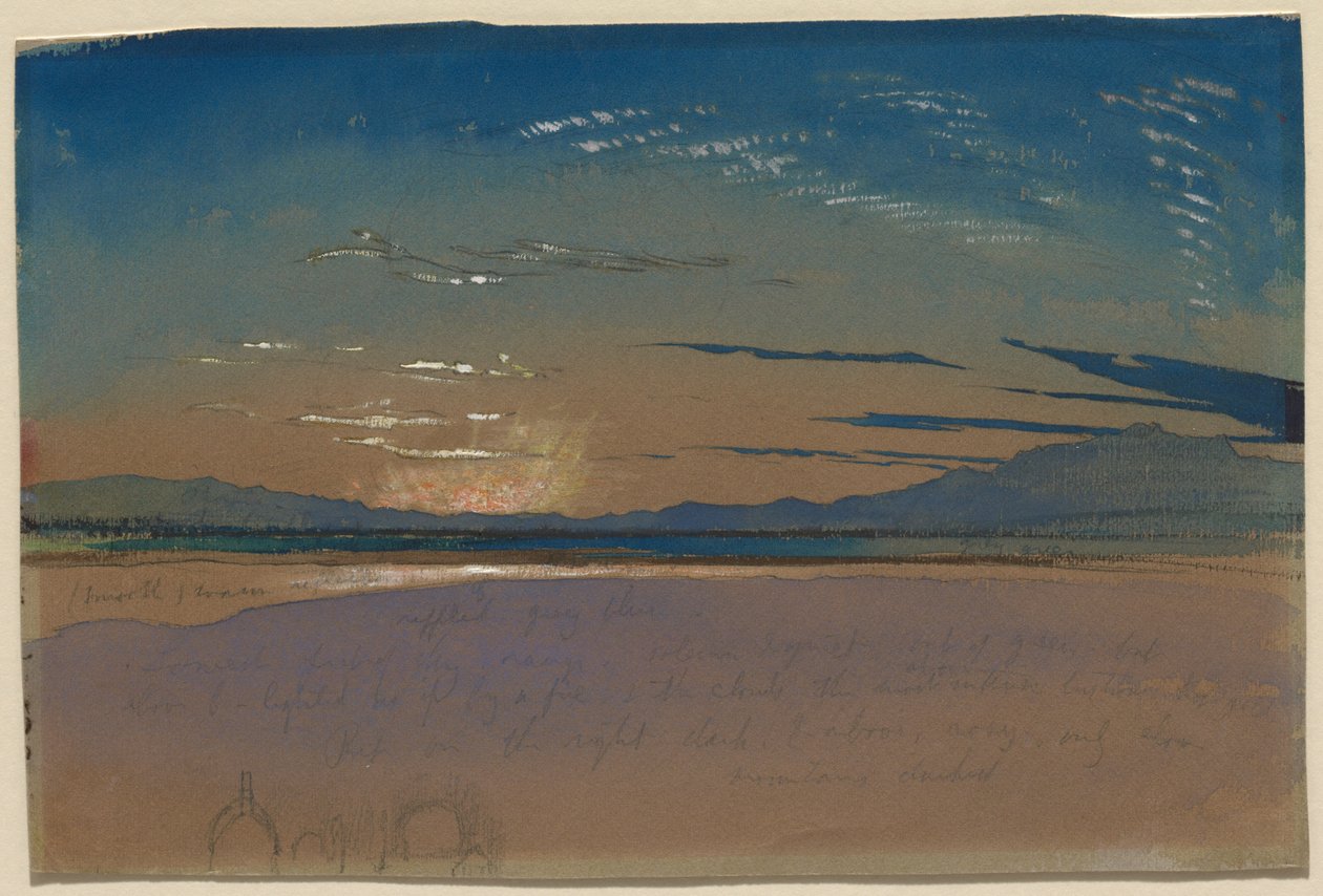 Puesta de sol sobre las montañas de John Ruskin