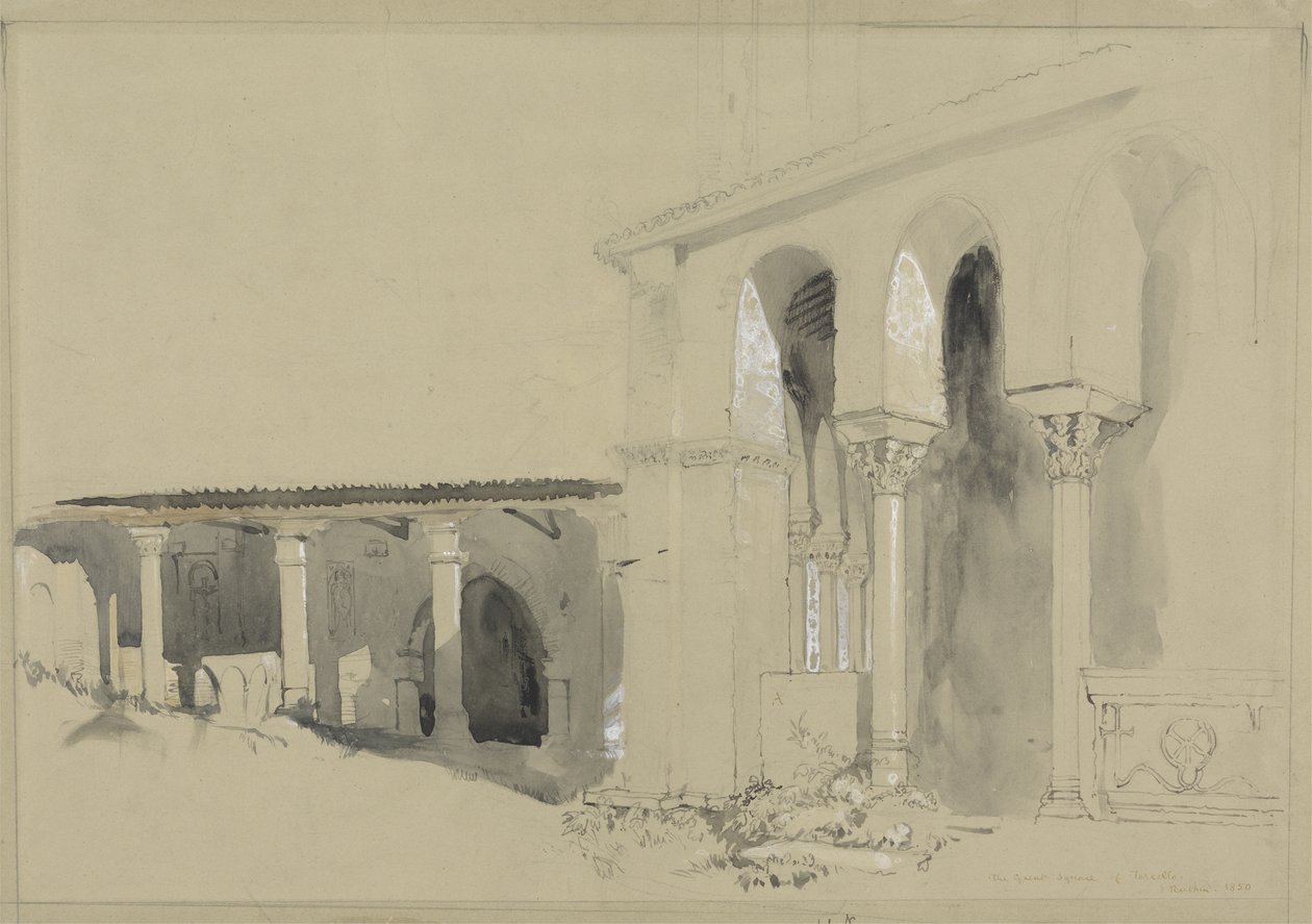 La Gran Plaza en Torcello, 1850 de John Ruskin