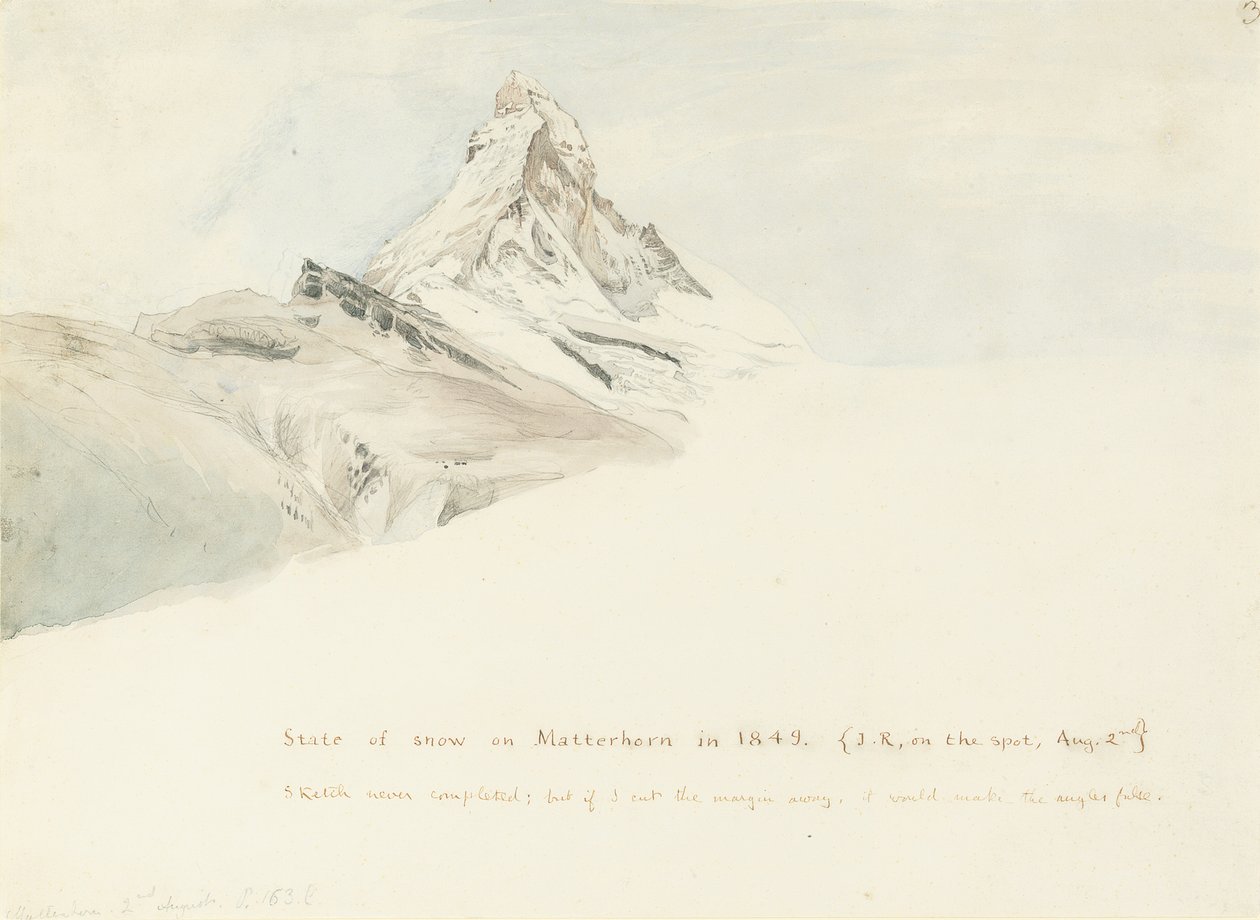 El Matterhorn, Suiza, desde el Noreste, 1849 de John Ruskin