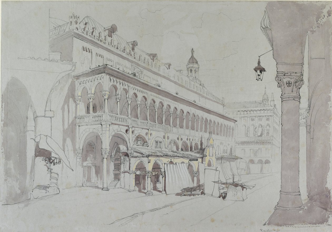 El Palazzo della Ragione y la Piazza delle Erbe, Padua, mayo de 1841 de John Ruskin