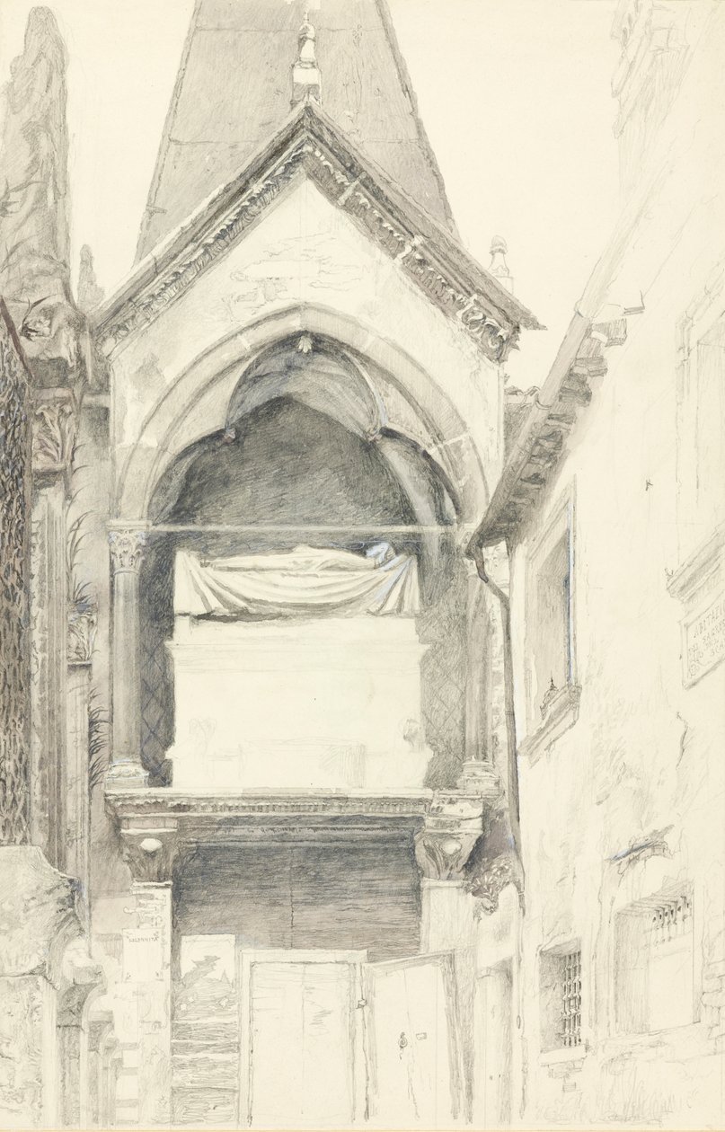 La tumba de Cangrande I della Scala, Verona, 28 de mayo-29 de junio de 1869 de John Ruskin
