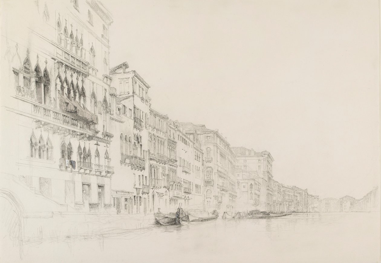 Vista desde el Palazzo Bembo al Palazzo Grimani, Venecia, mayo-junio 1870 de John Ruskin