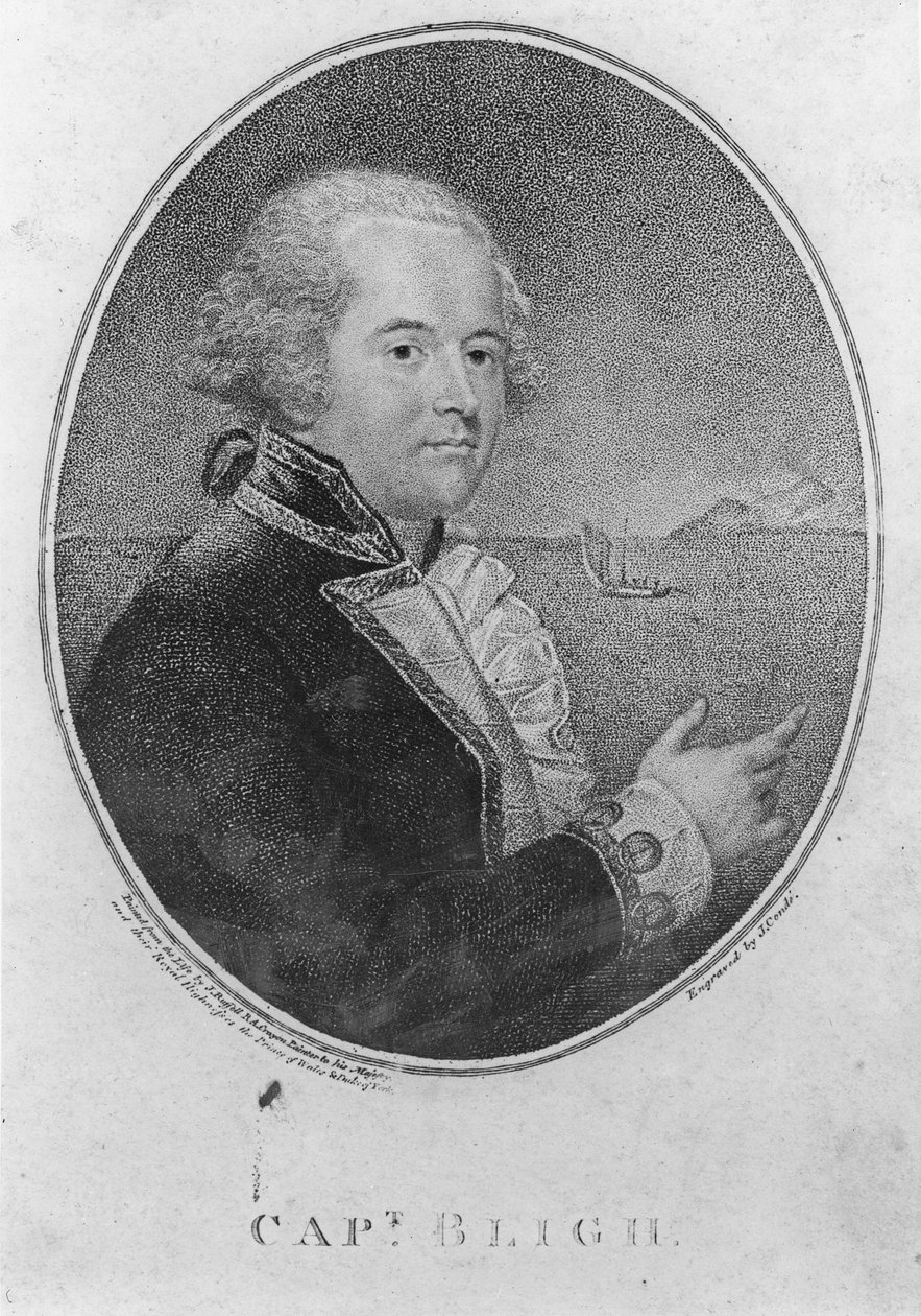 Capitán William Bligh, grabado por John Conde de John Russell