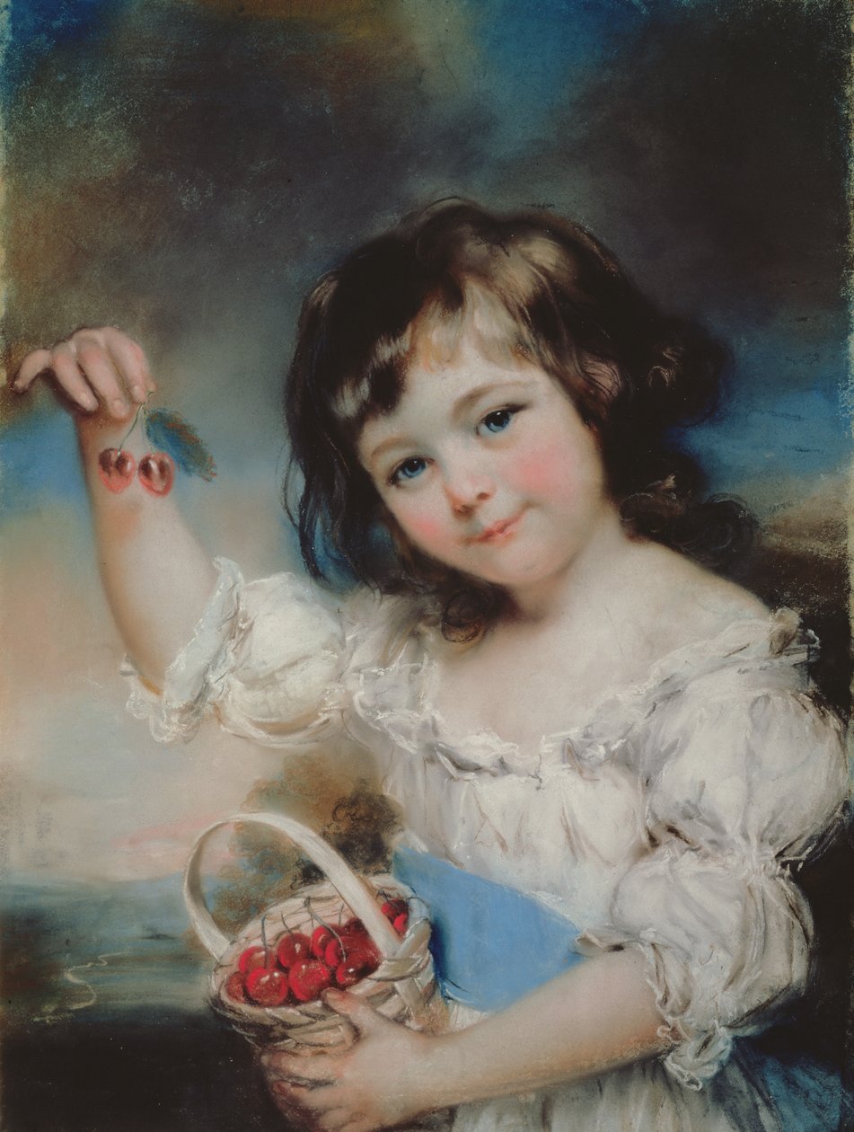 Niña con cerezas de John Russell