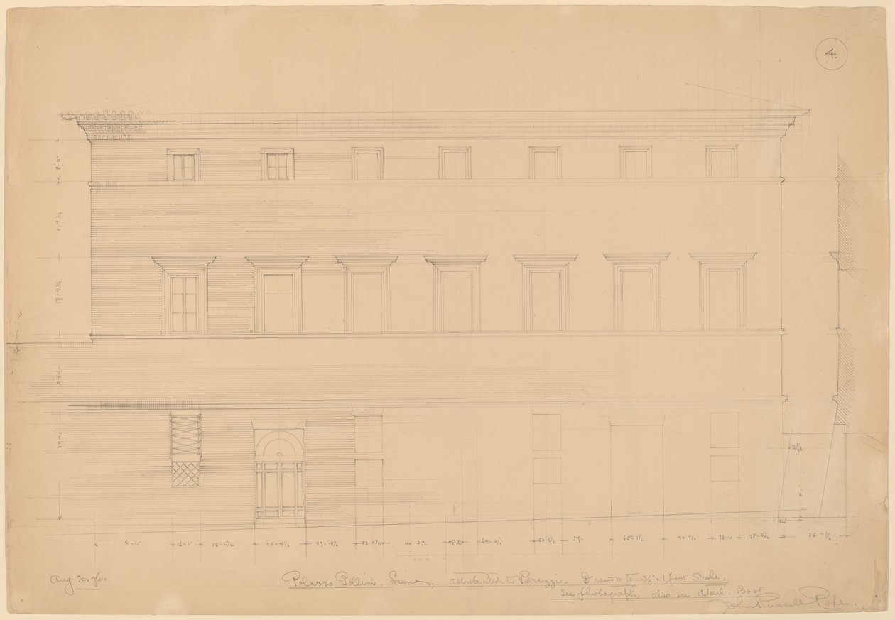 Palazzo Pollini, Siena, Atribuido a Peruzzi de John Russell Pope