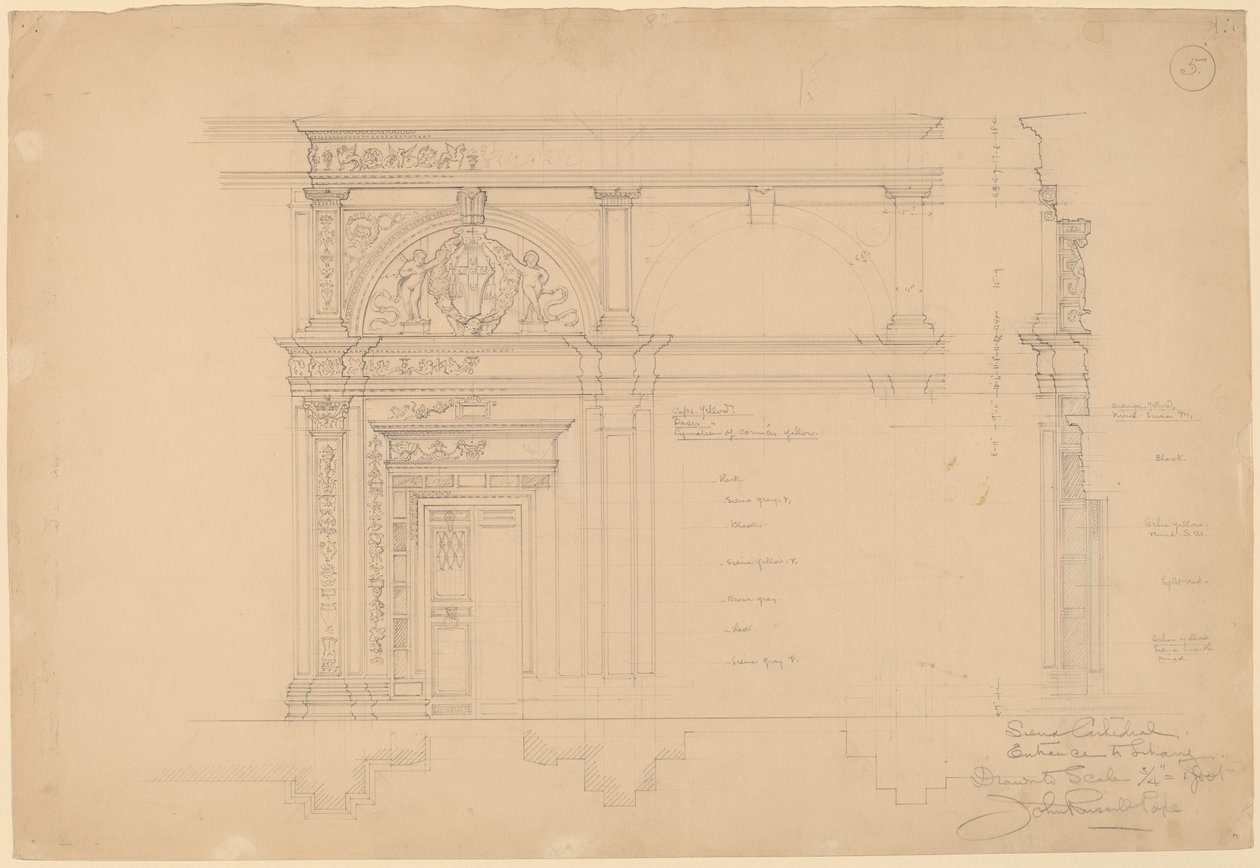 Catedral de Siena, Entrada a la Biblioteca de John Russell Pope