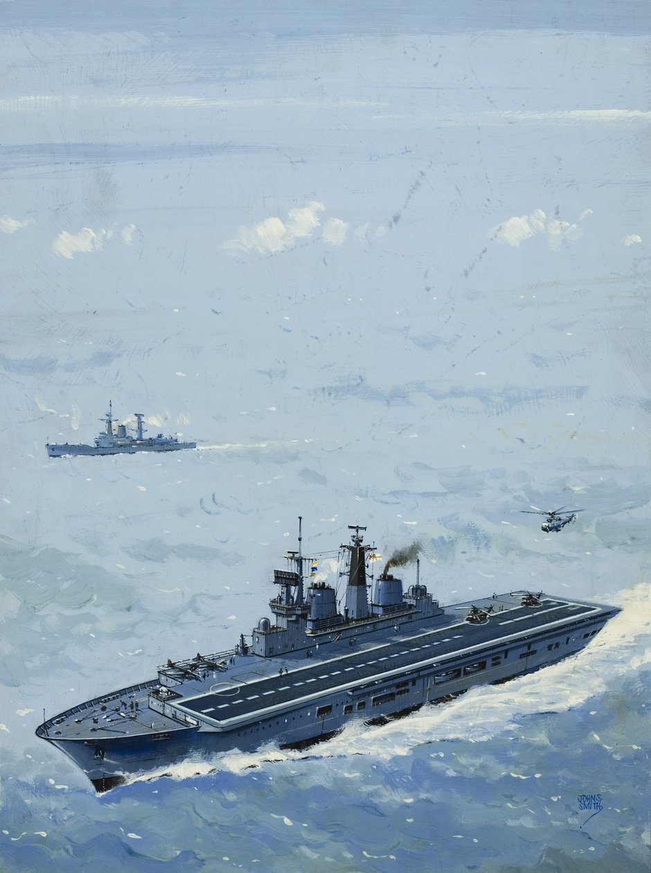 HMS Invincible (gouache sobre papel) de John S. Smith