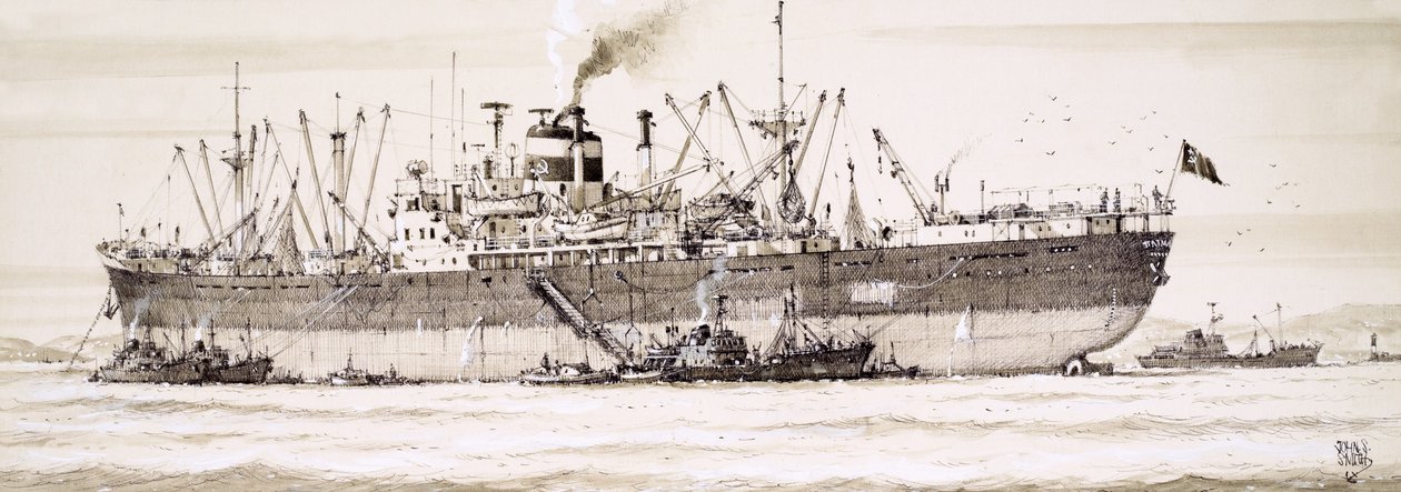 Arrastreros rusos rodean un buque factoría de John S. Smith