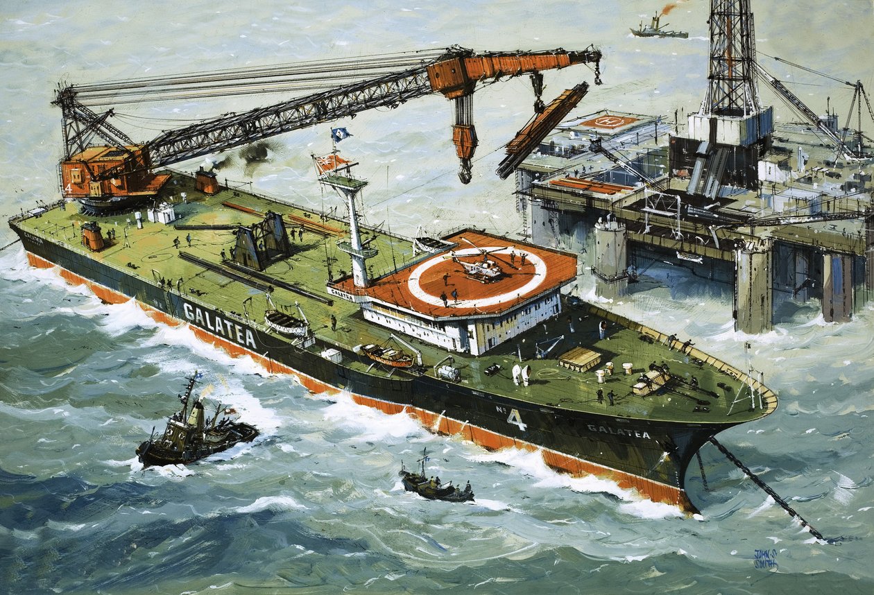 El Galatea, equipado con una grúa de carga pesada de John S. Smith