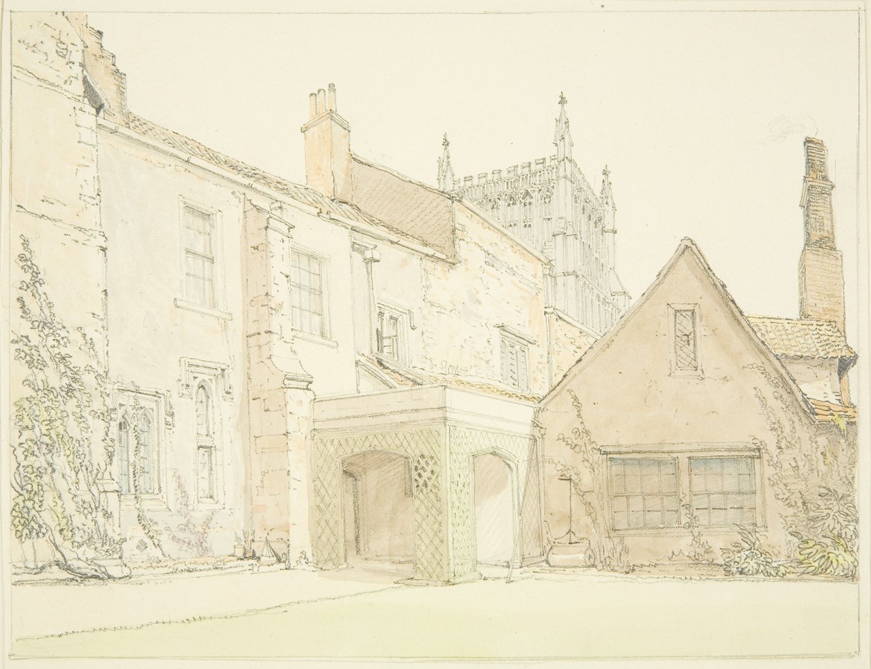 Frente Sur de la Casa Prebendal en Lower College Green de John Sanders