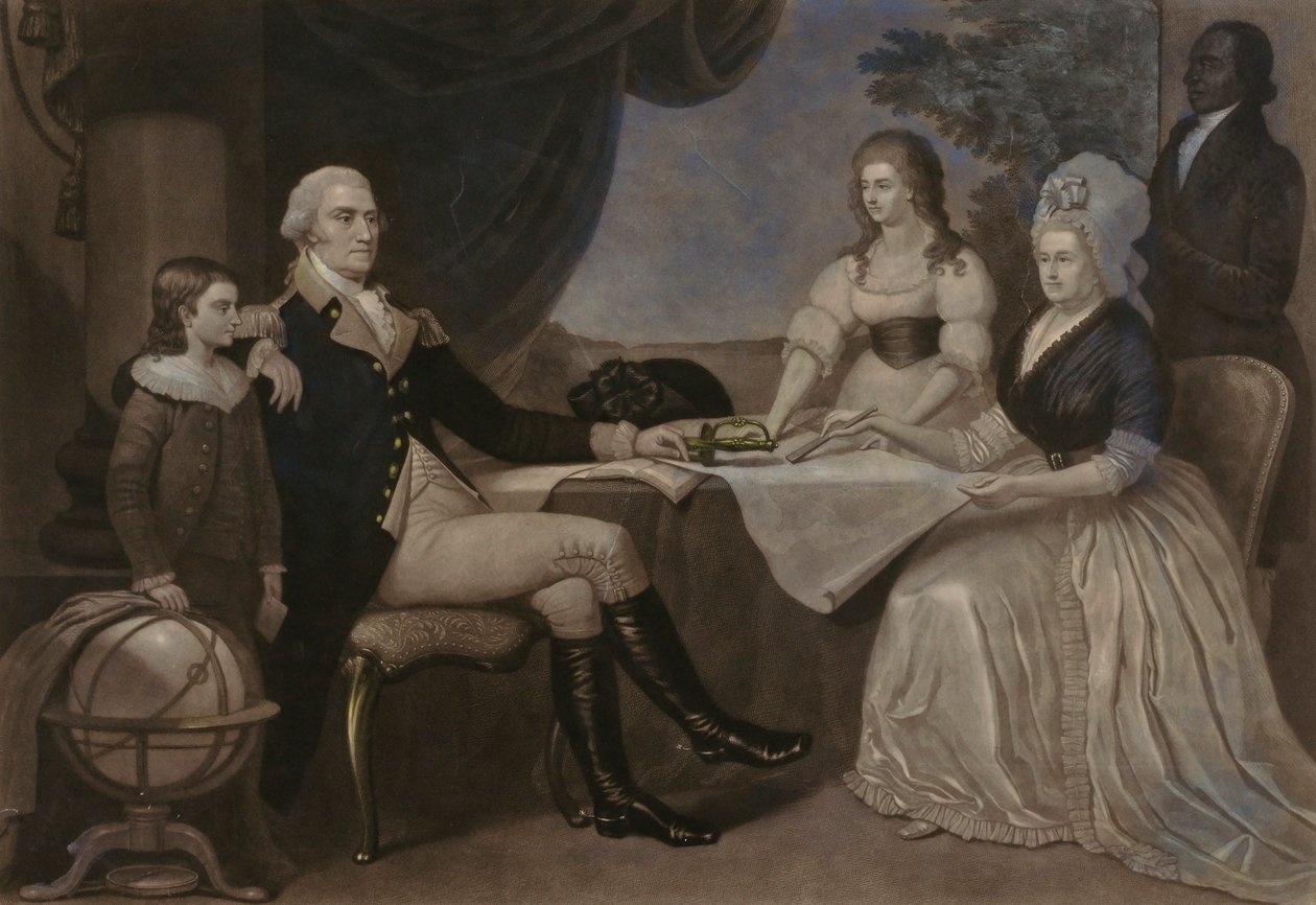 George Washington y su familia de John Sartain