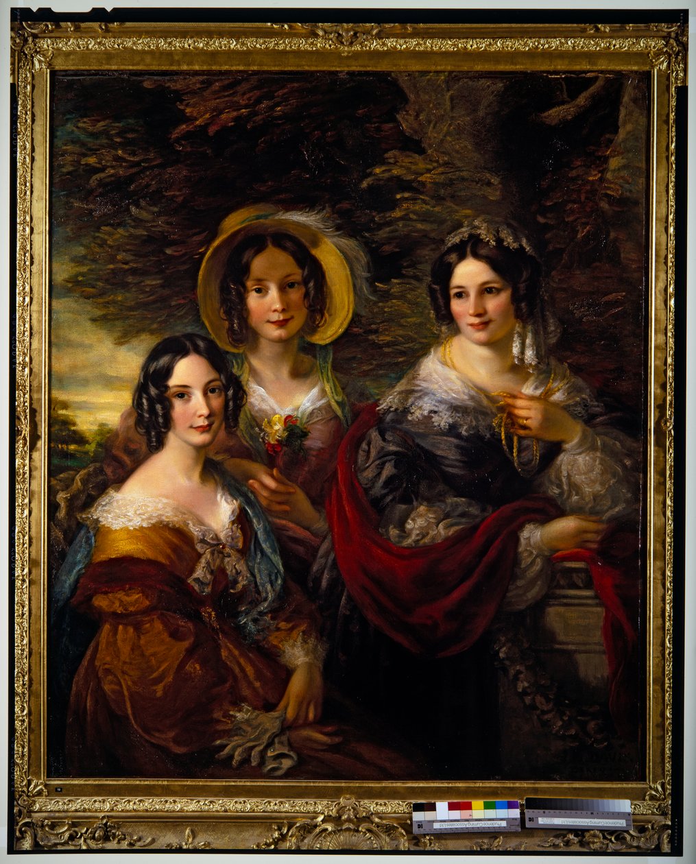 Retrato de Frances, Charlotte y Catherine Voules (lienzo) de John Scarlett Davis