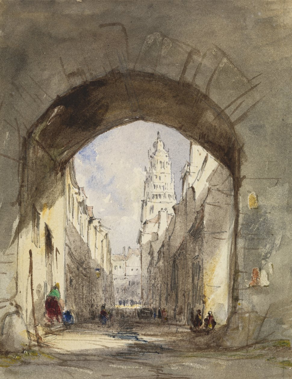 Escena Callejera en Calais de John Scarlett Davis
