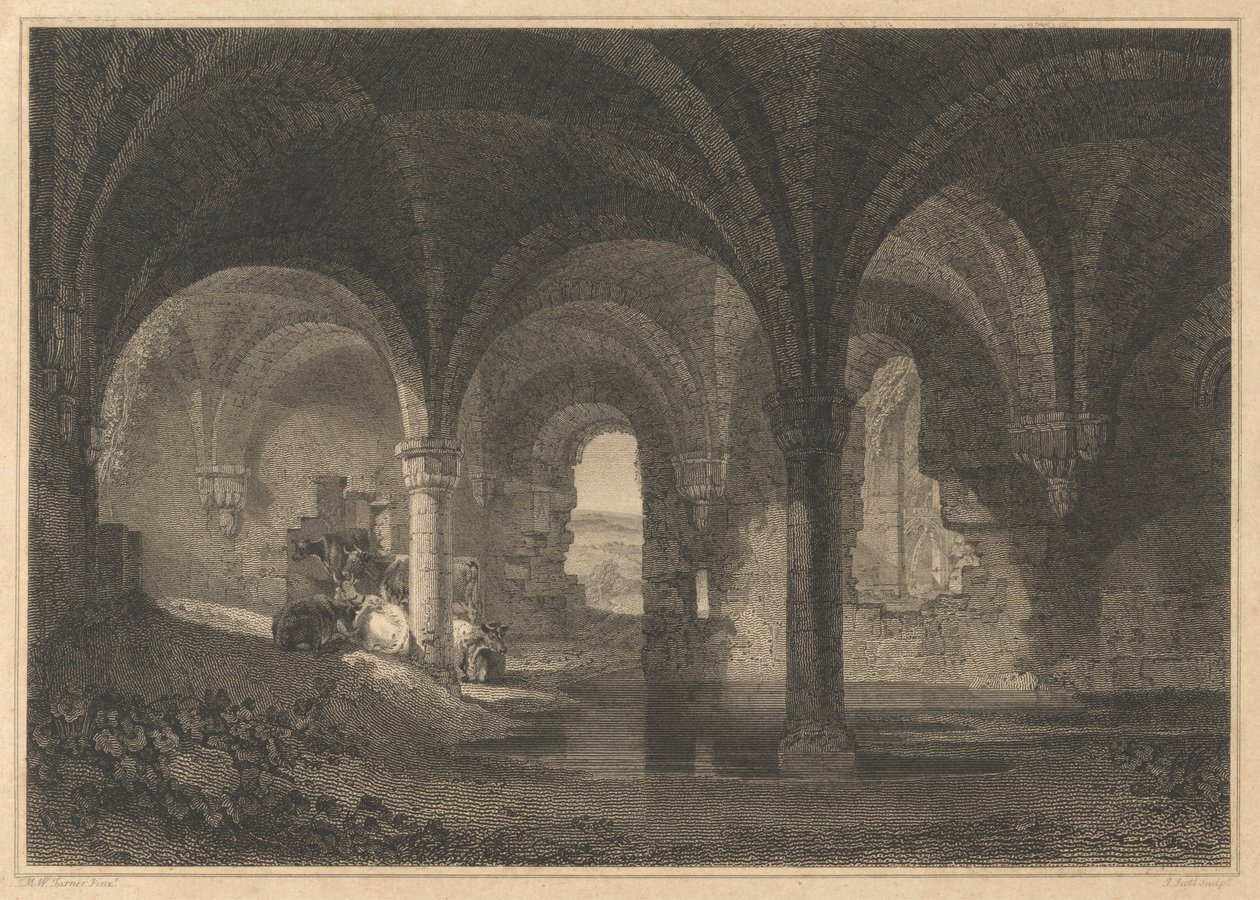 Cripta en la Abadía de Kirkstall, Yorkshire de John Scott