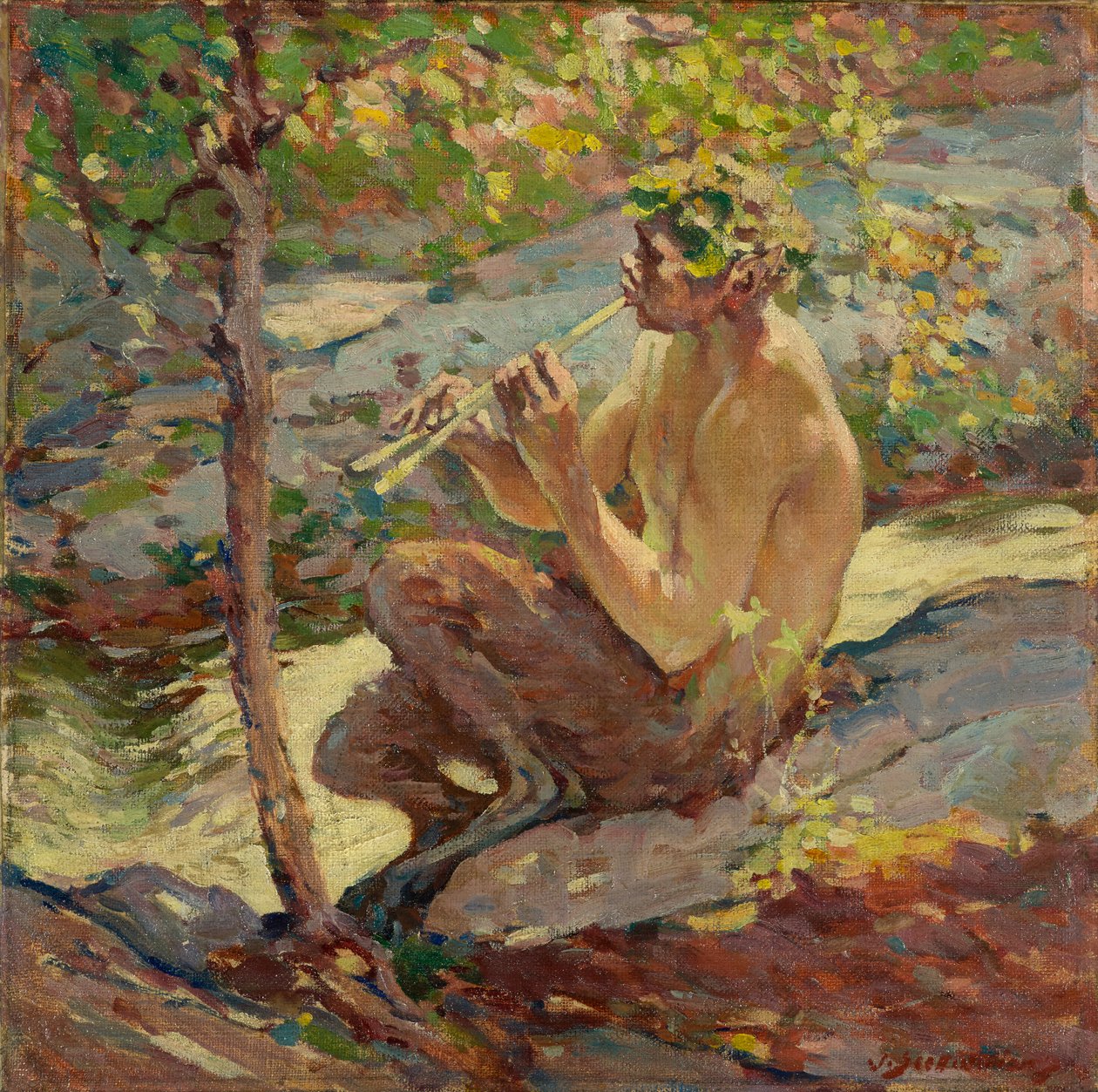 Fauno, finales del siglo XIX a principios del XX (óleo sobre tabla) de John Scott Williams