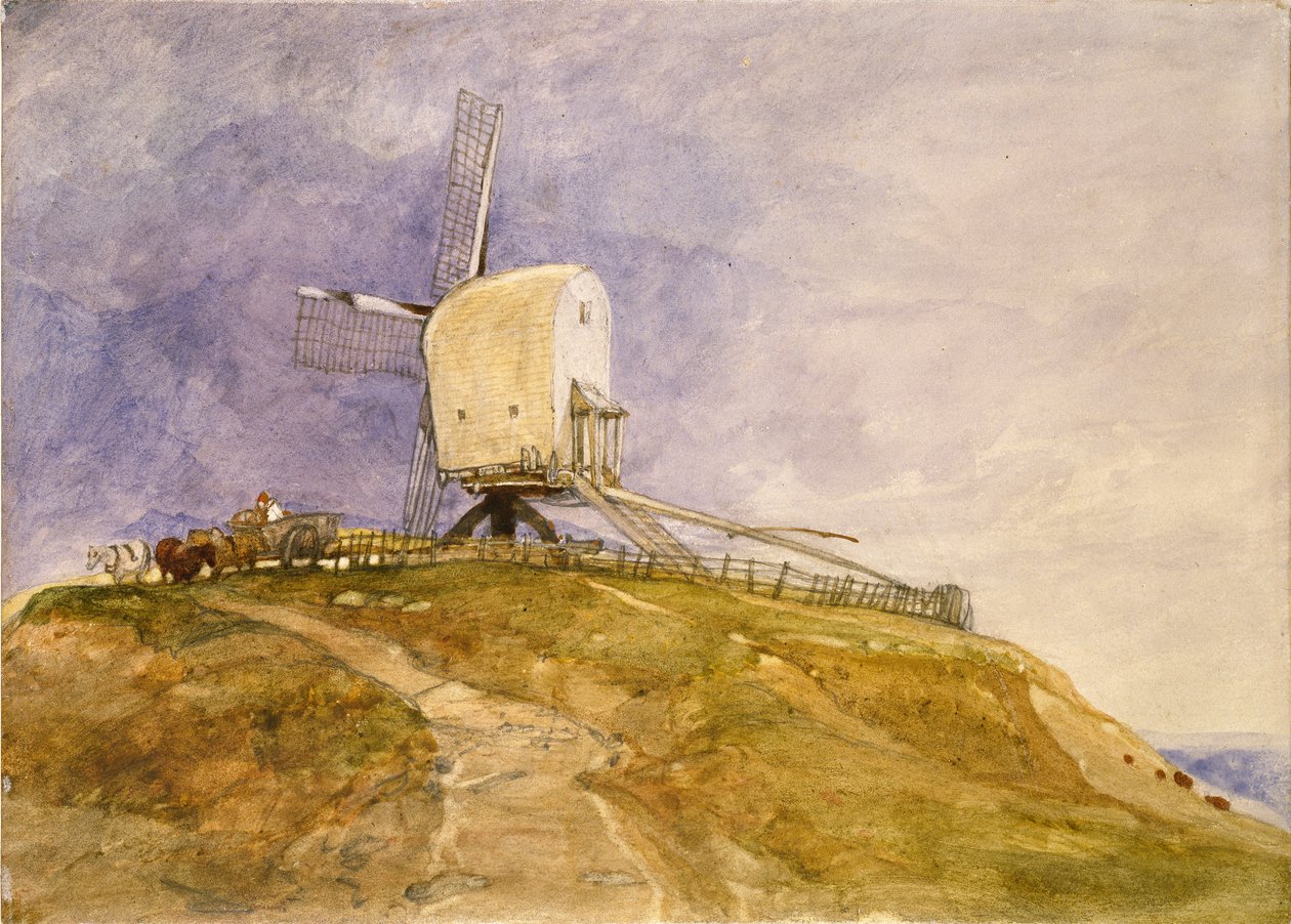 Un Molino de Viento en una Colina en Eye, Suffolk, principios del siglo XIX de John Sell Cotman