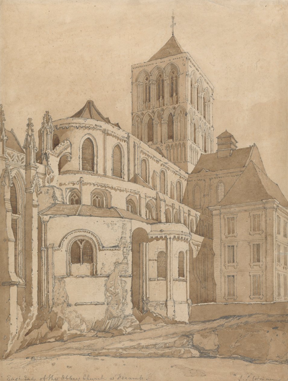 Iglesia abacial de Fecamp, Normandía de John Sell Cotman