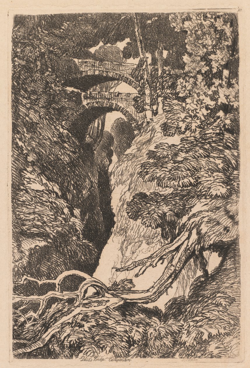 Puente del diablo, Cardiganshire de John Sell Cotman