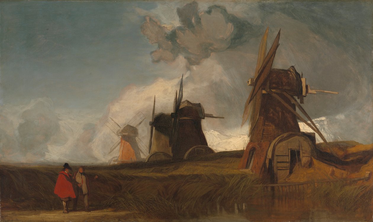 Drenaje Mills in the Fens, Croyland, Lincolnshire de John Sell Cotman