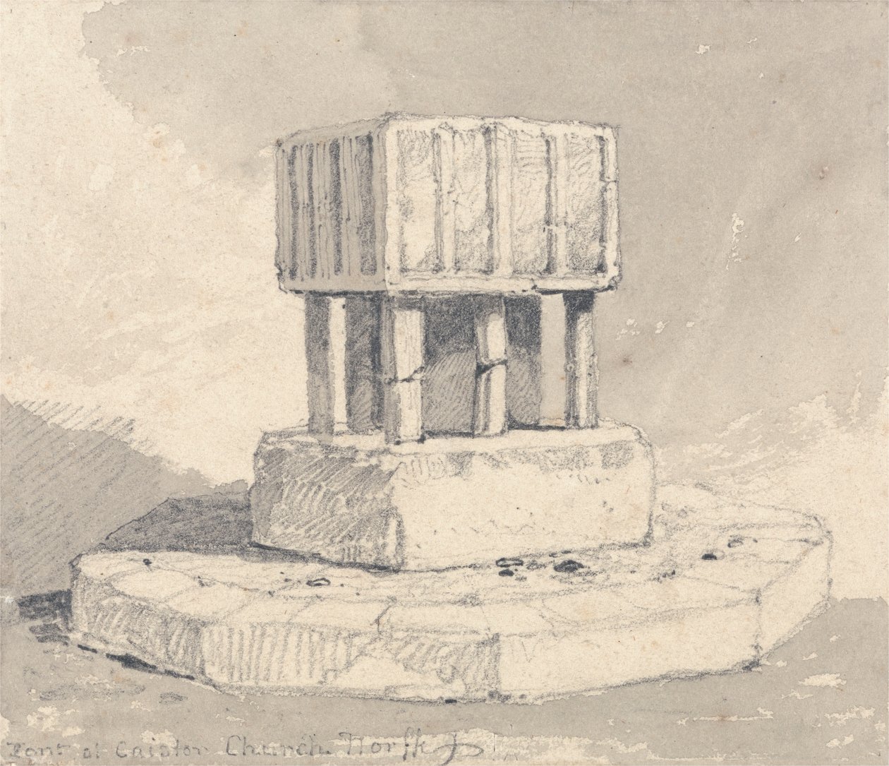 Fuente de la iglesia de Caister, Norfolk de John Sell Cotman