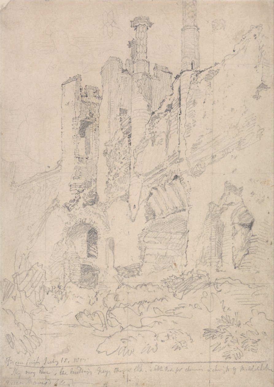 Castillo de Framlingham, Suffolk: Parte del interior en ruinas de John Sell Cotman