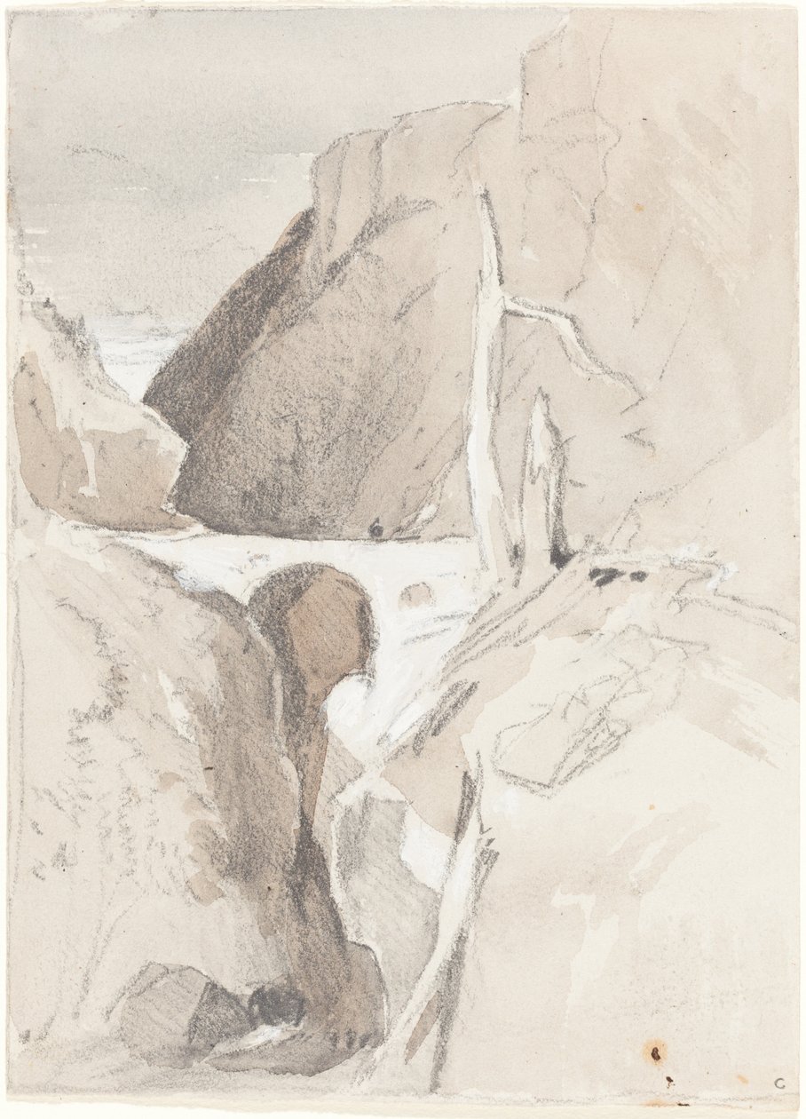 Garganta con tocones de árboles de John Sell Cotman