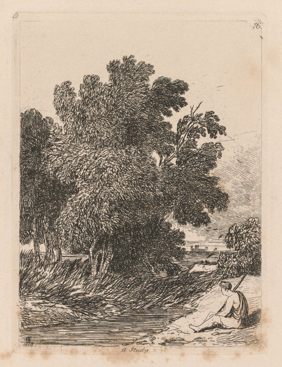 Liber Studiorum: Placa 16, Un Estudio, 1838 de John Sell Cotman