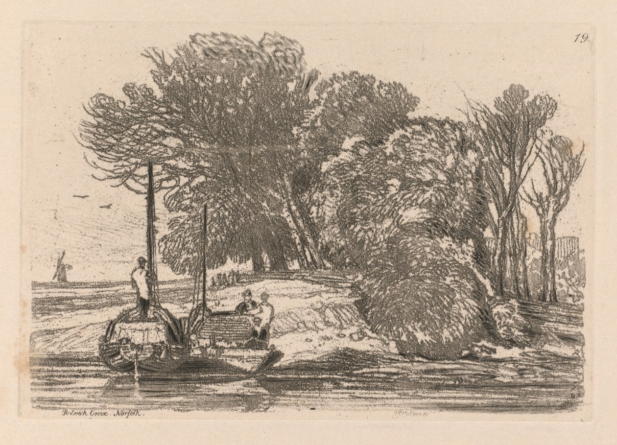 Libro de estudios: Lámina 19, Postwick Grove, Norfolk de John Sell Cotman