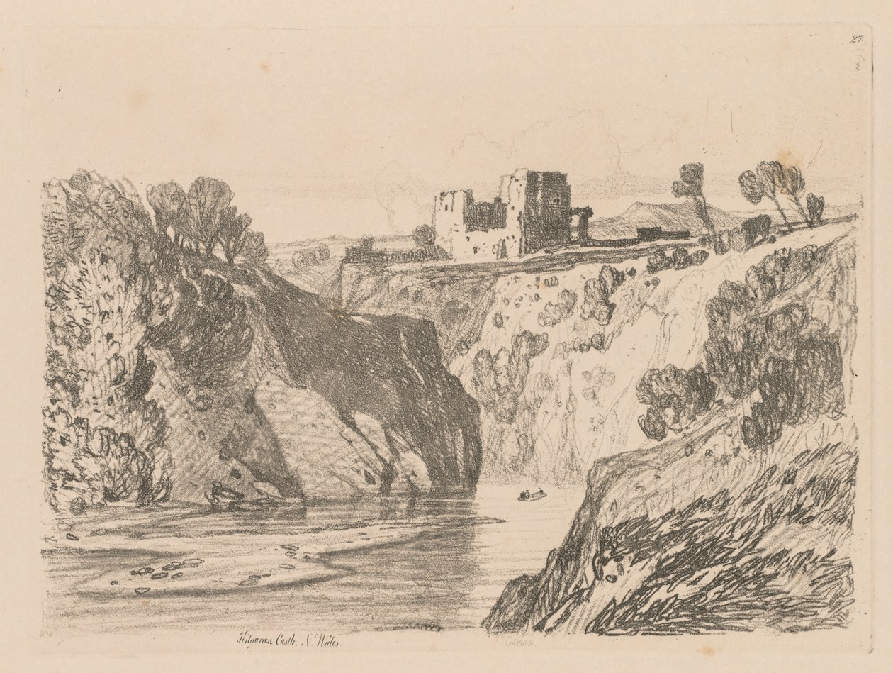 Liber Studio: Placa 27, Castillo de Kilgarren, Gales del Norte de John Sell Cotman