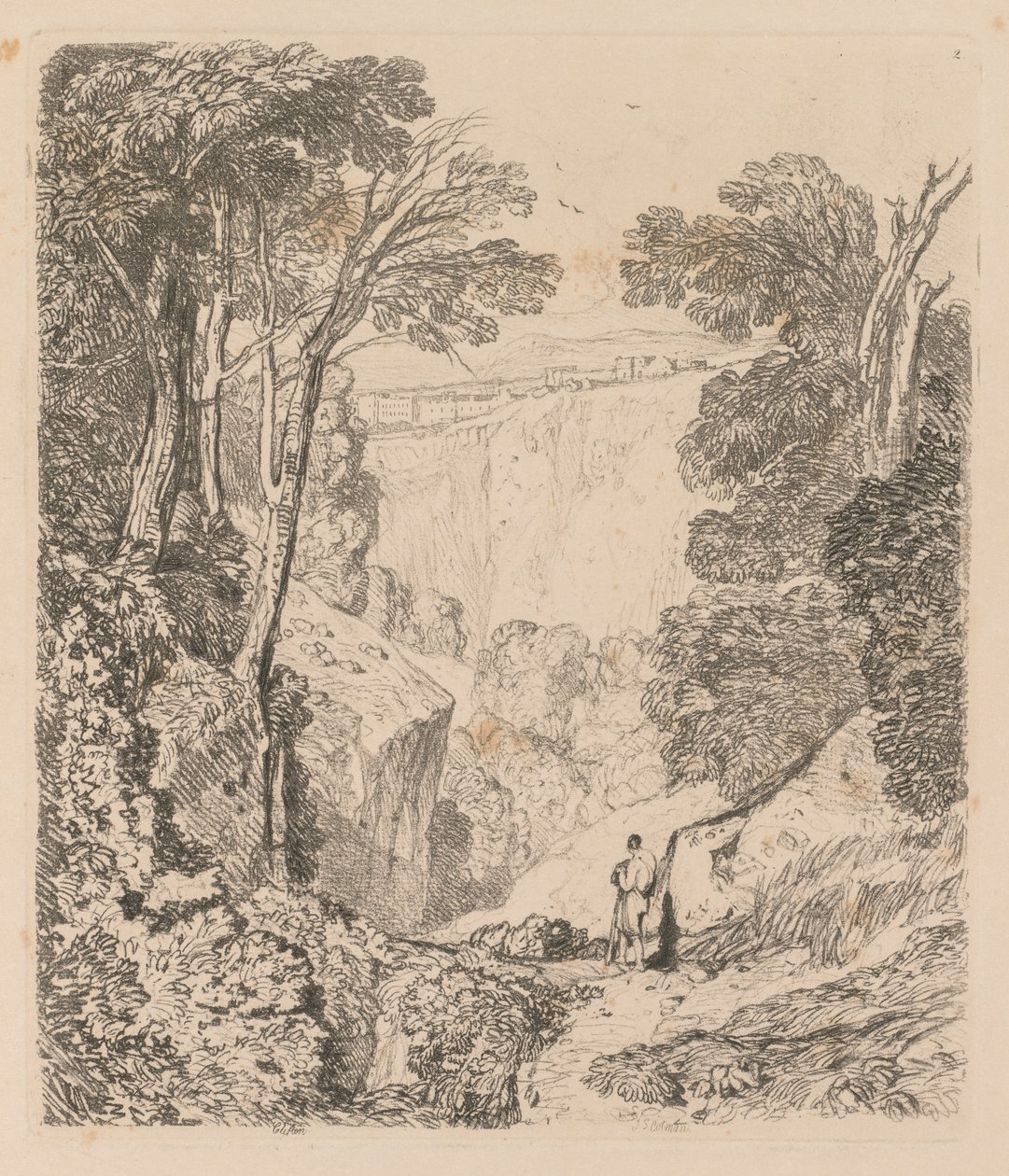 Liber Studiorum: Placa 2, Vista de Clifton, 1838 de John Sell Cotman