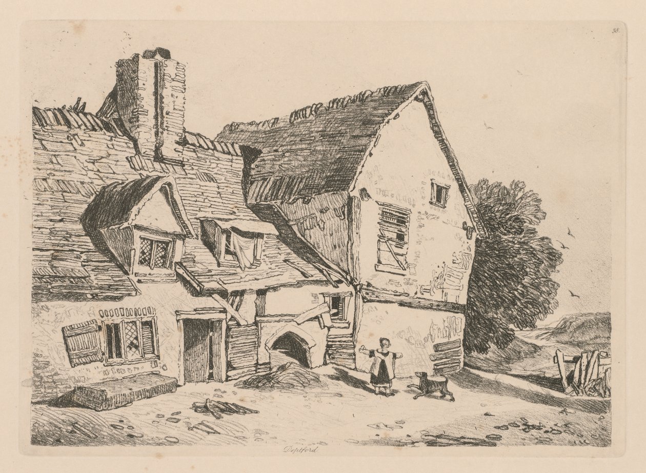 Liber Studiorum: Lámina 38, Vista en Deptford, 1838 de John Sell Cotman