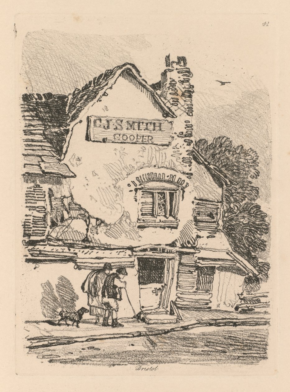 Liber Studiorum: Placa 41, Casa en Bristol, 1838 de John Sell Cotman