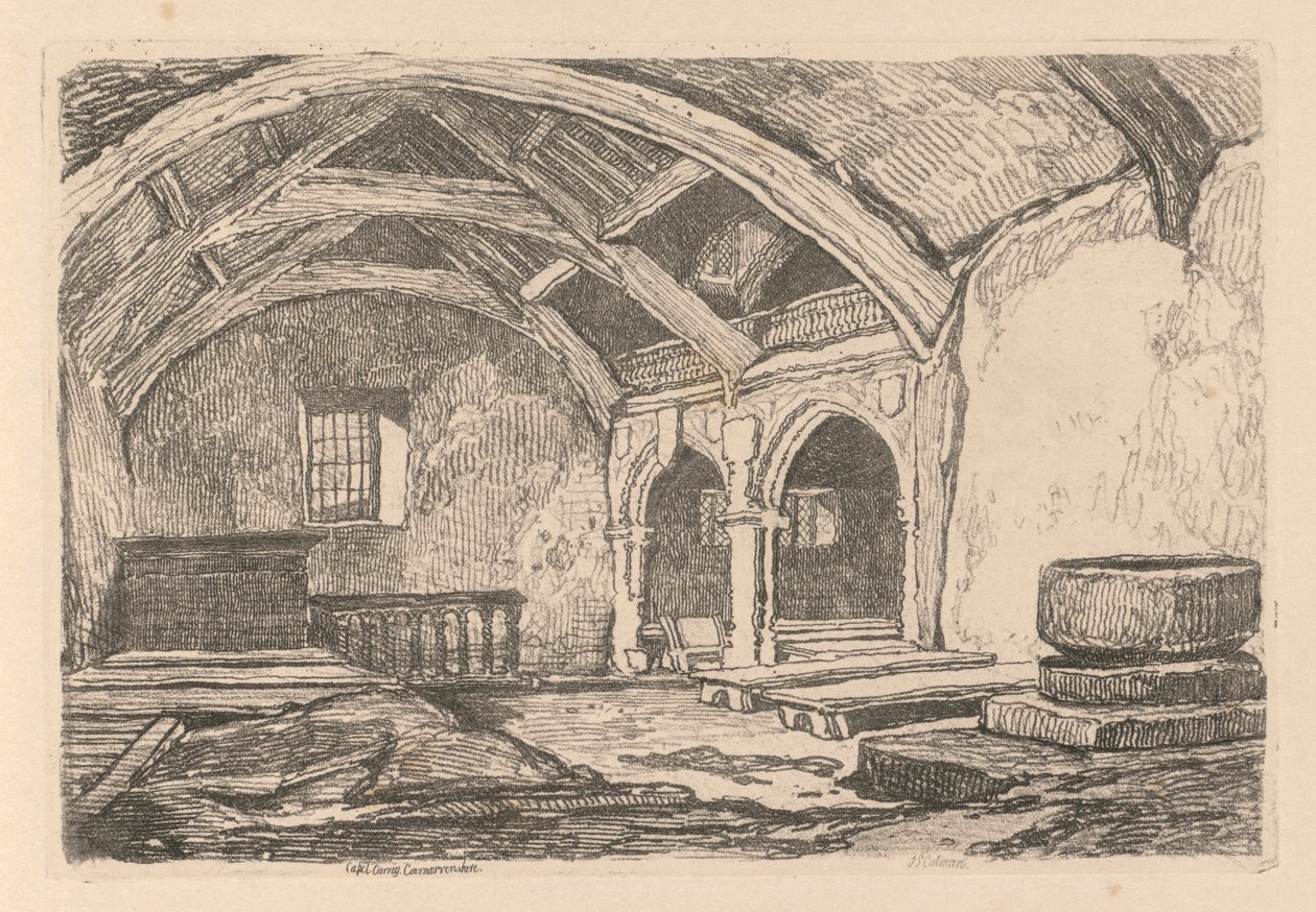 Libro de estudios: Lámina 42, Capel Carrig, Caernarvonshire de John Sell Cotman