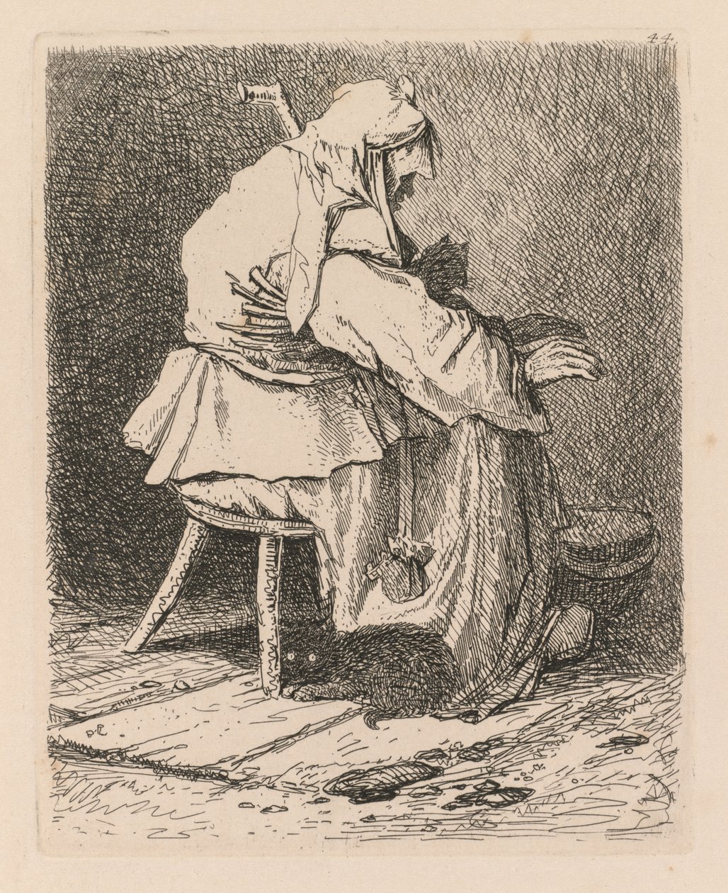 Liber Studiorum: Placa 44, Boceto después de Rembrandt, 1838 de John Sell Cotman