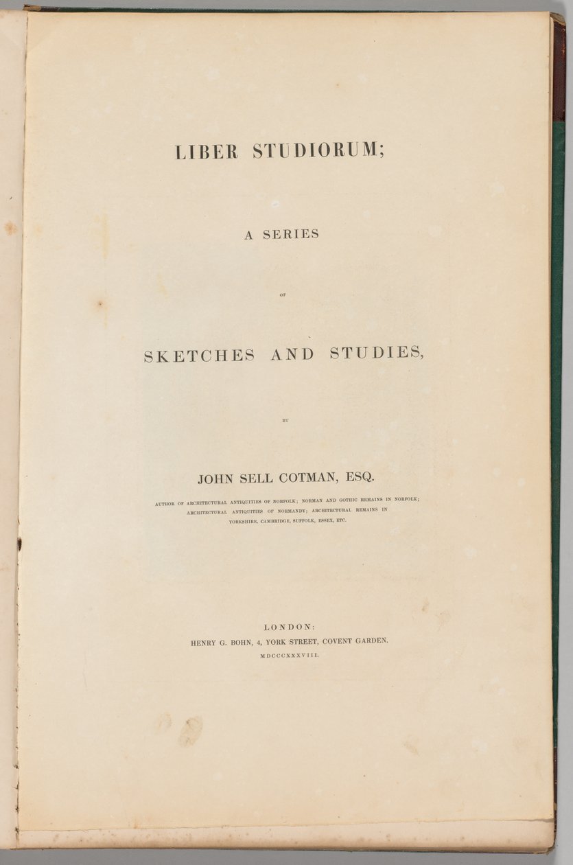 Liber Studiorum: Página de Título, 1838 de John Sell Cotman