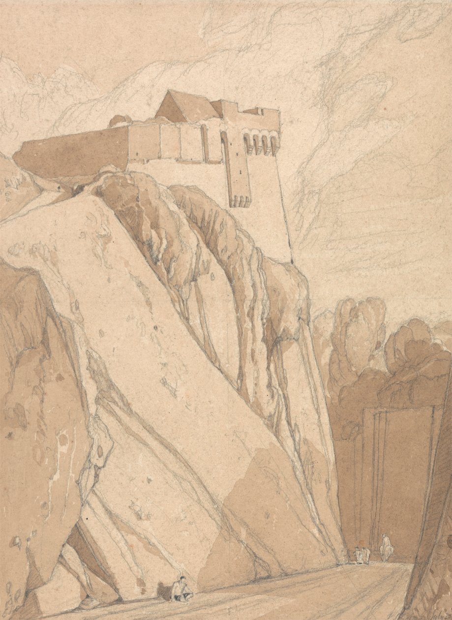 Parte de las antiguas fortificaciones de Saint Lo, Normandía de John Sell Cotman