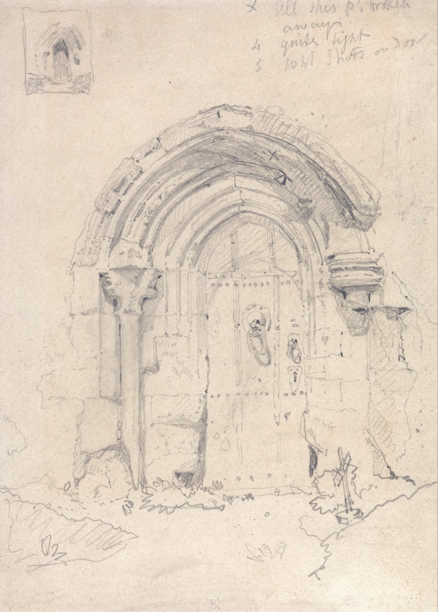 Pórtico de la iglesia de Stratton Saint Mary, Norfolk de John Sell Cotman