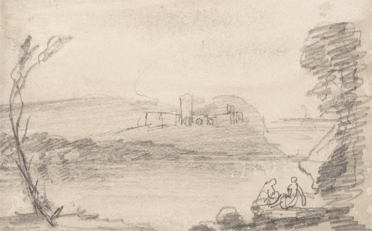 Ruina en un lago, a la manera de Richard Wilson de John Sell Cotman