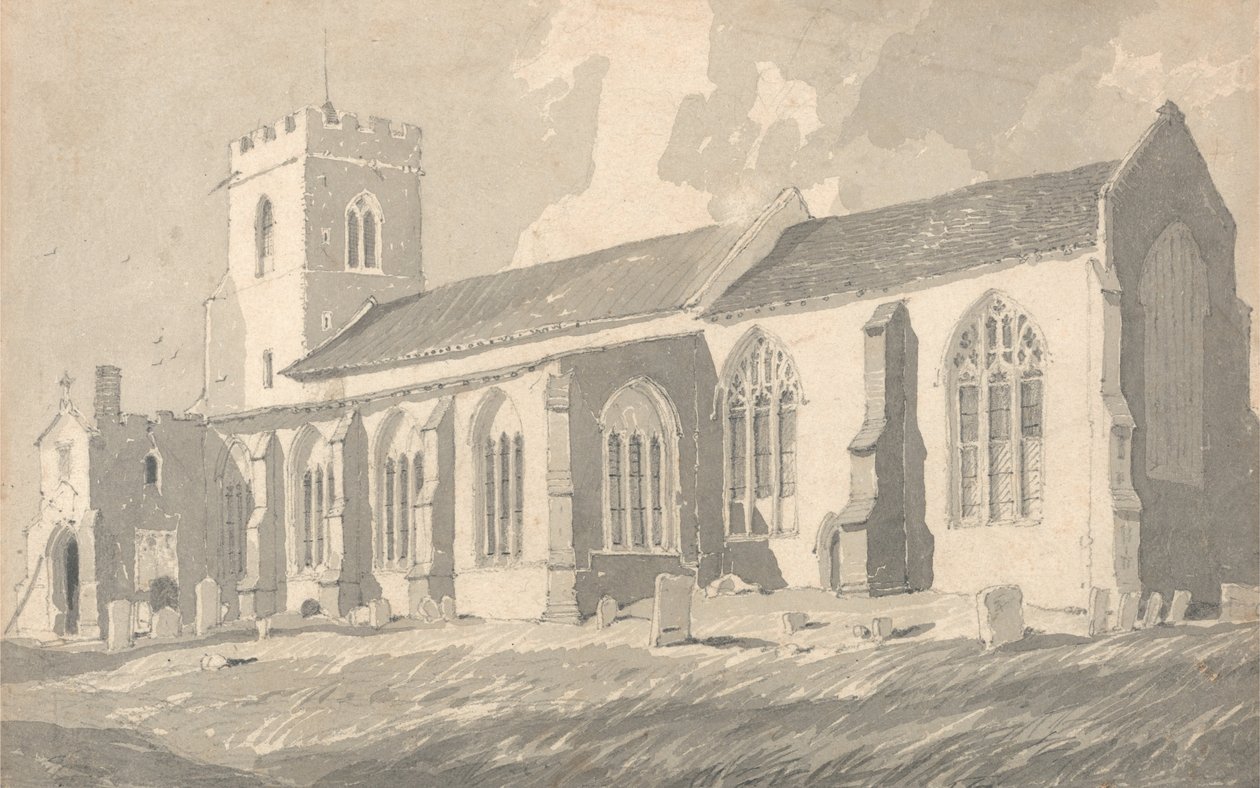 Lado sur de la iglesia de Catfield, Norfolk de John Sell Cotman