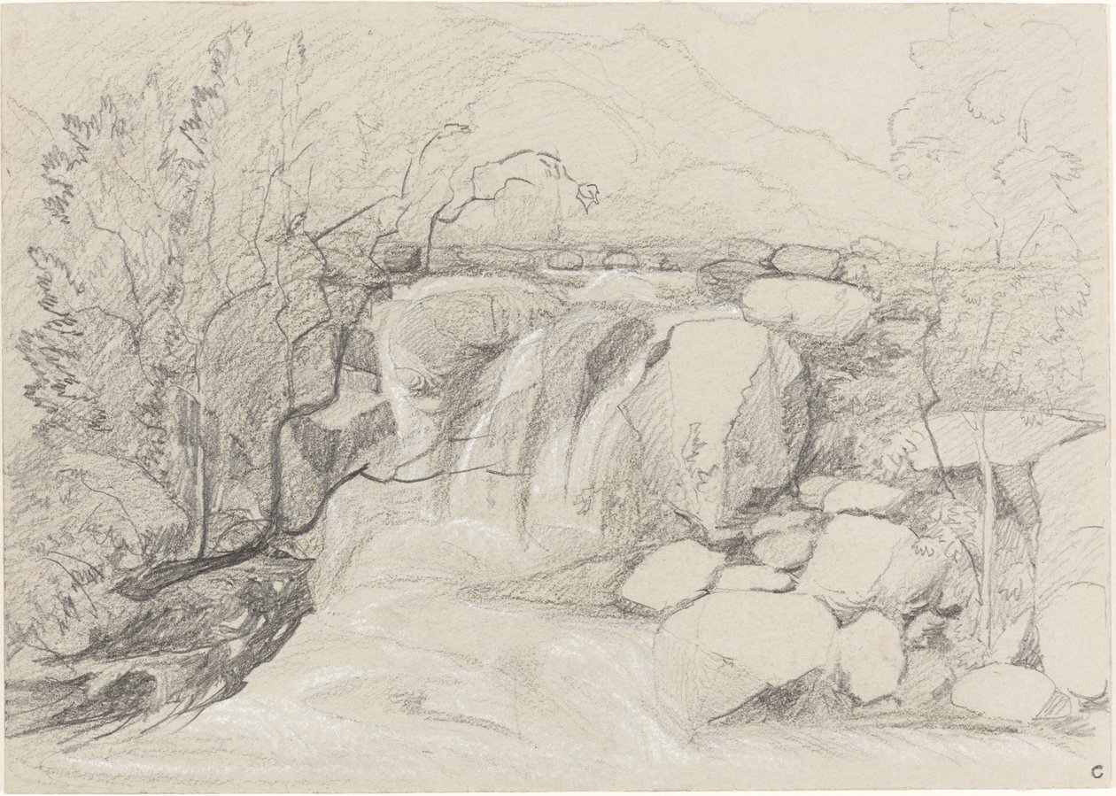 Cascada con rocas de John Sell Cotman