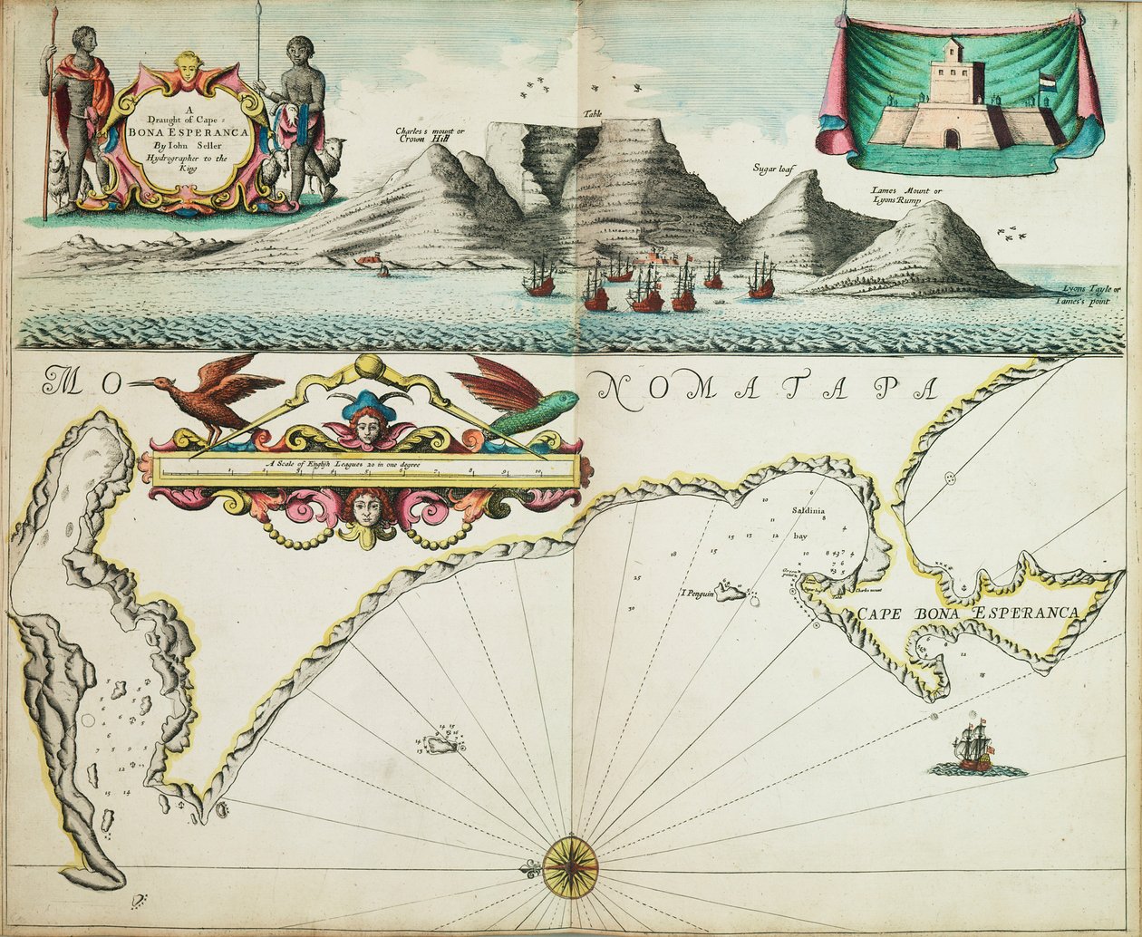 Carta de Guinea que describe la costa marítima desde Cabo de Verde hasta Cabo Bona Esperanca. de John Seller